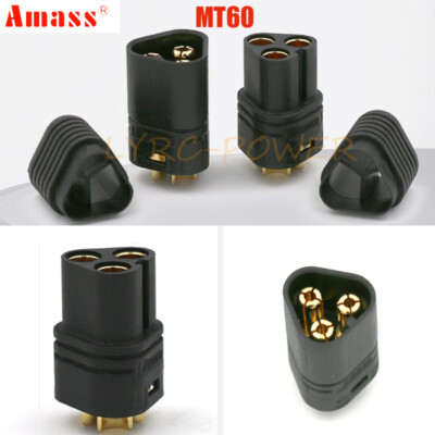 ECSiNG 2 Paires MT60 3 Pôles 3.5mm Prise de Moteur Mâle et Femelle Connecteurs Plaqué Or pour RC ESC à Moteur pour Avion Quadrirotor Multicopter
