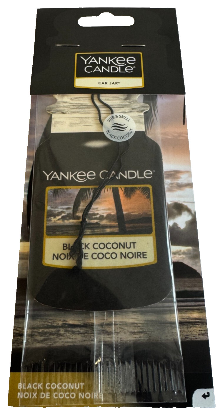Yankee Candle 2D Car Jar Air Freshener Fragrance Scent - BLACK COCONUT