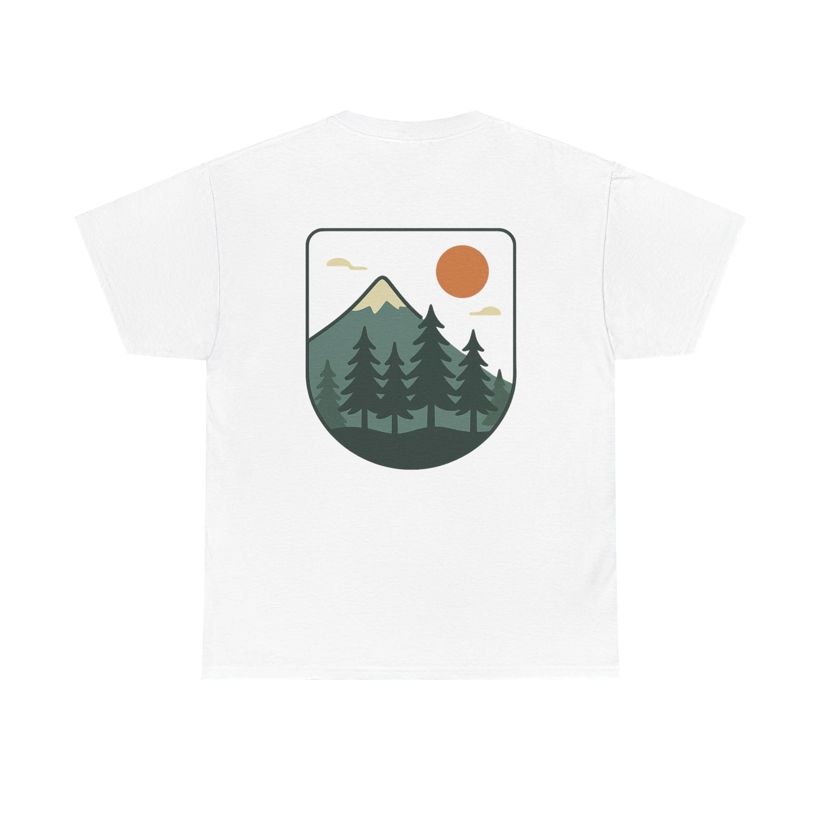 Minimalist Forest Unisex Tee, Wilderness Crest Nature Lover Shirt, Hiker Campers