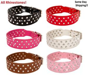 pink diamond studded dog collar