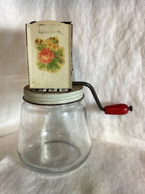 Vintage Androck Manual Nut Chopper Grinderwith Flowers Made in USA Nice