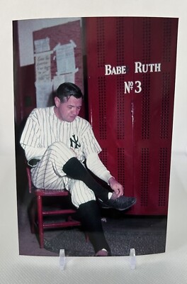 Babe Ruth Last Visit Yankee Stadium Locker Room in June 13th 1948 - 4x6 Photo