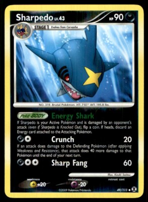 2009 Platinum - Rising Rivals Reverse Holo Sharpedo Stage 1/Uncommon ...