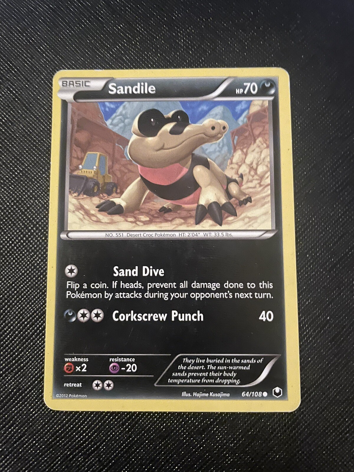 Sandile 64/108 - Dark Explorers - Common - Pokemon Card TCG - 2012