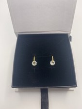 Cate & Chloe 18K Gold Plated Hook Earrings w/Swarovski Crystal 