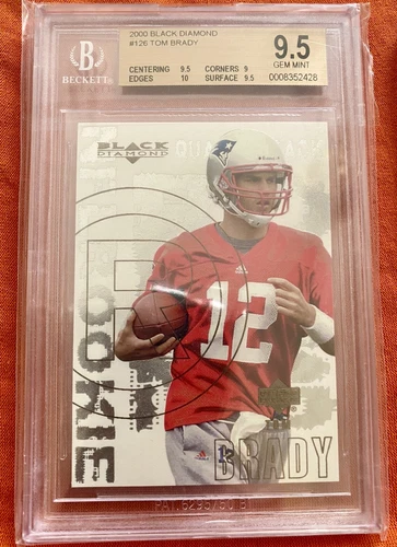 2000 UD Black Diamond Tom Brady #126 - HOF Rookie RC - BGS 9.5 GEM MINT w/10 Sub