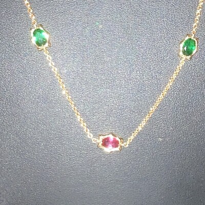 Heritage 35 “ Colored crystal gold tone necklace | eBay