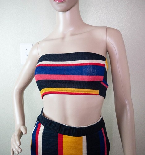 GSW Women's Multicolored Stripes Top & Skirt Set Sizes Small Medium Large - Picture 20 of 23