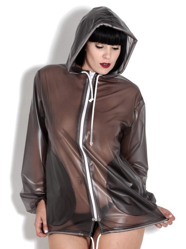 Raw PVC Female Jelly Jacket Black - Picture 2 of 17