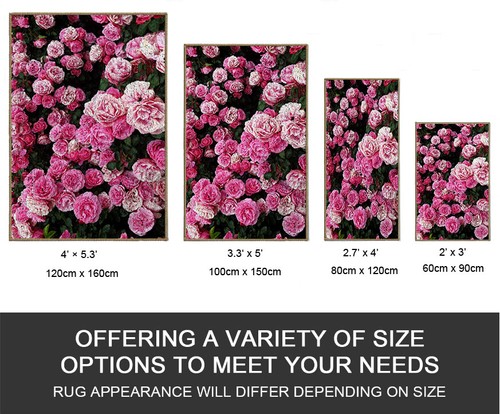 Peony Flowers Bloom Cashmere Rug Doormat Bedroom Floor Mat Carpet Decor - Picture 4 of 13