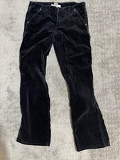 Armani Exchange Women sz 2 velvet Velour pants Black Boot Soft