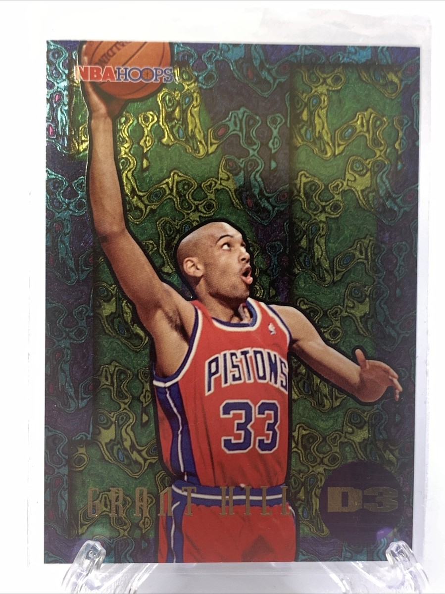 1995-96 NBA Hoops Grant Hill Dunk Card #D3 Detroit Pistons