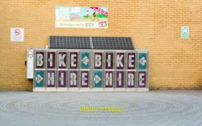 Photo 6x4 Bicycle hire installation with solar panels, Whittington Hospit c2015