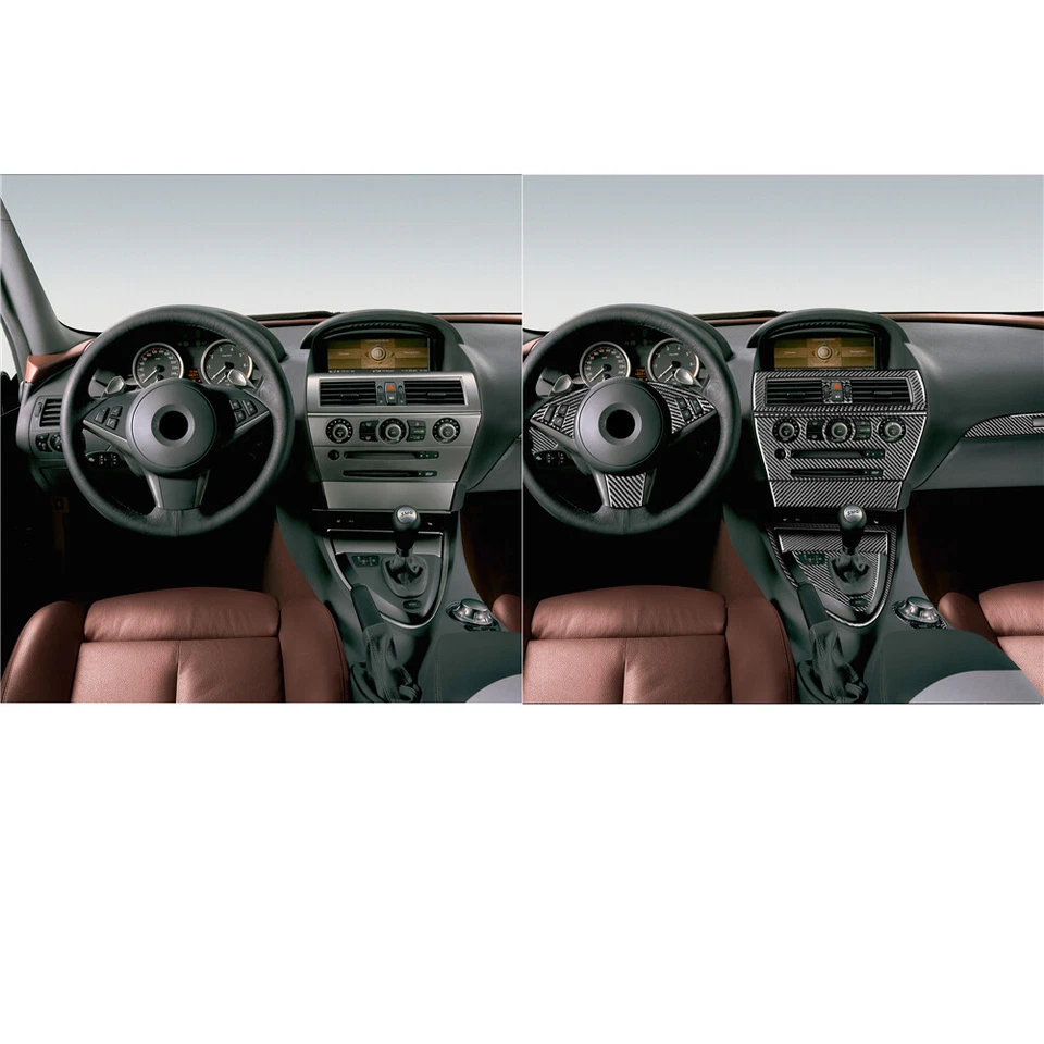 34pcs Carbon Fiber Full Interior Sticker Trim Set For BMW 650i 645Ci E63 E64 — 第 3/4 张图片