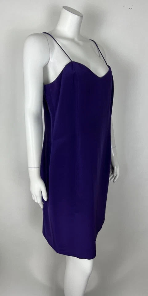 Vestido de fiesta Rickie Freeman para mujer 100 % seda púrpura correa de espagueti 14 Foto 4 de 4