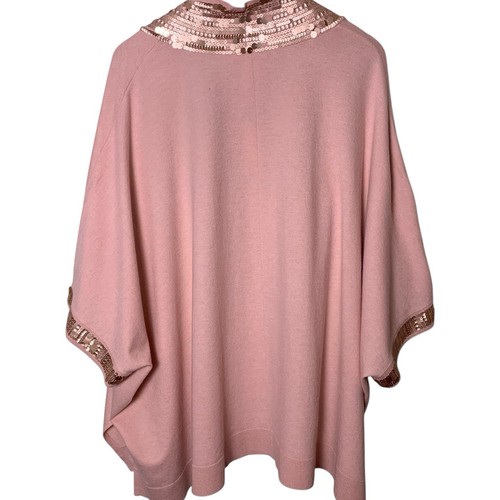 Chico's Cardigan Women's Size L/XL Rose Gold Sequin Placket Ruana 3/4 Sleeve NWT - Picture 2 of 5
