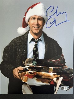 Chevy Chase Signed 11x14 Christmas Vacation Color Photo AUTO BAS Beckett
