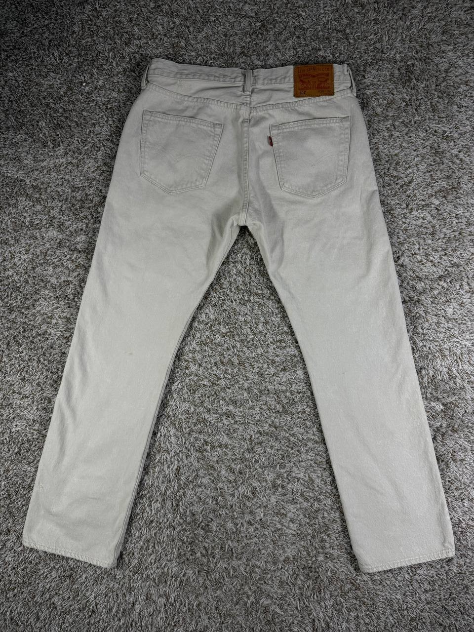 Levi's 501 Distressed Patchwork Denim Light Gray … - image 16