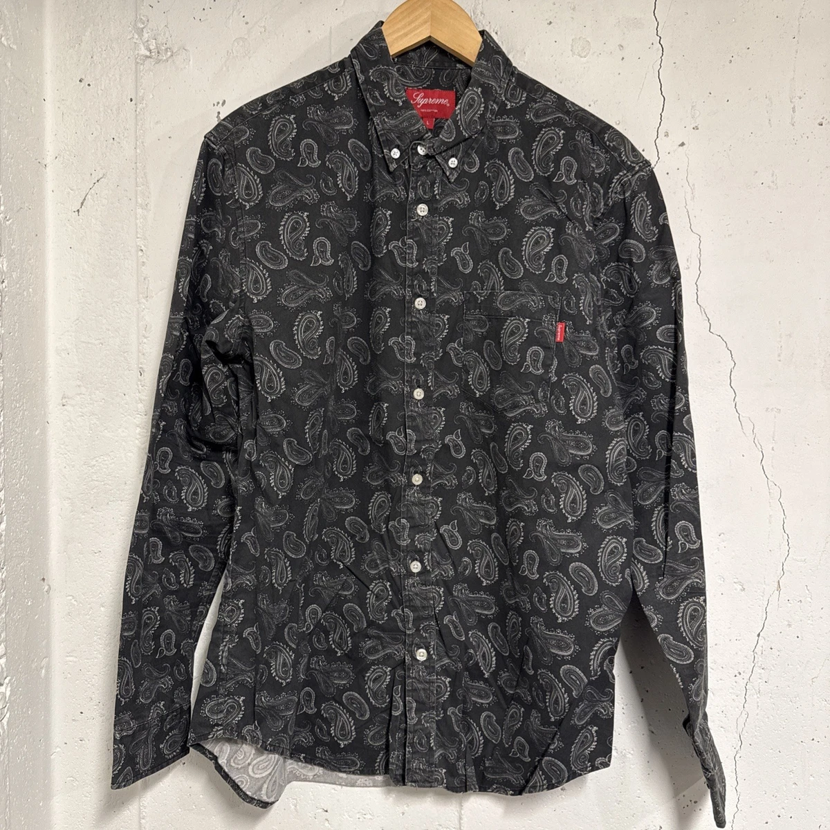 Supreme Paisley Long Sleeve Casual Button-Down Shirts for Men for