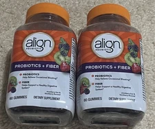 Align Probiotic Probiotics + Fiber 60 Gummies, 2 Pack, Exp 2027