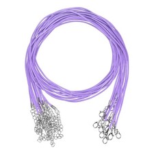 10 Pack 24" Waxed Necklace Cord, 1.5mm Bracelet Cord with Clasp Light Purple 