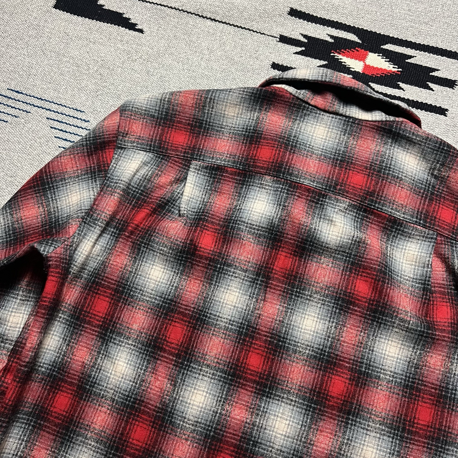 Pendleton Wool Plaid Loop Collar Board Shirt Flan… - image 4