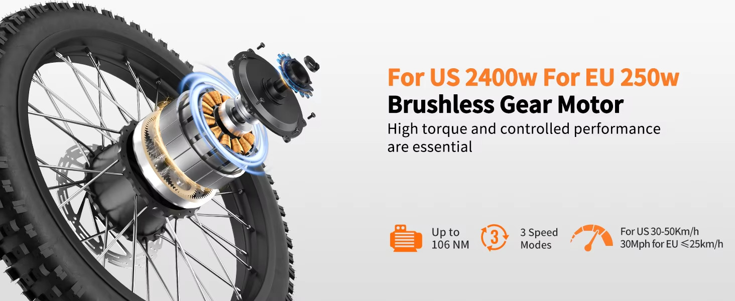 Riding times Gt73 Ebike 2400w 36.4 AH 12 month Warranty 30 day Returns 