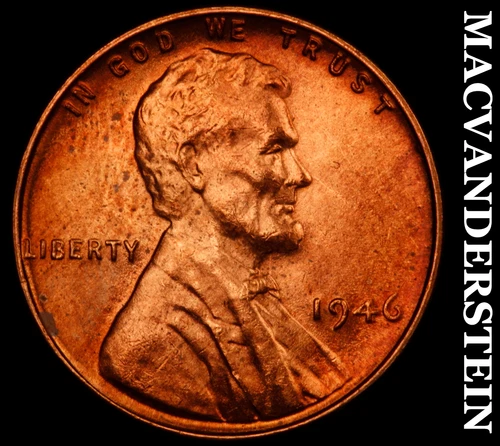 1946 Lincoln Wheat Cent- Red- Choice Gem Brilliant Uncirculated Luster #J2827