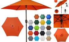 7.5 ft Patio Umbrella, Yard Umbrella, Outdoor Market Umbrella with Push Orange