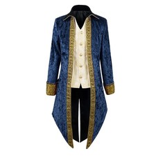 Apocrypha Mens Victorian Frock Coat Medieval Steampunk Costume Blue Large