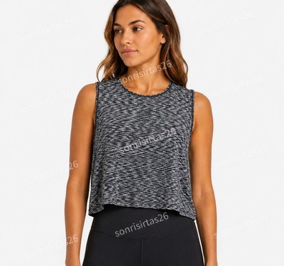 Lululemon Cinch Me Up Tank Space Dye Black White Cropped Athleisure Training Gym