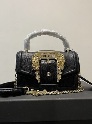 VERSACE JEANS COUTURE WOMEN SHOULDER CROSSBODY BAG BLACK STAR AUTHENTIC