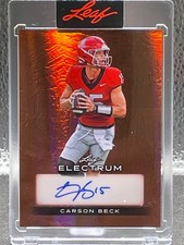 Carson Beck 2024 Leaf Electrum Auto Bronze 6/20 Cardinals Georgia Miami