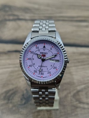 Vintage Seiko 5 Automatic Men's Wrist Watch, Day&Date Stainless steel band
