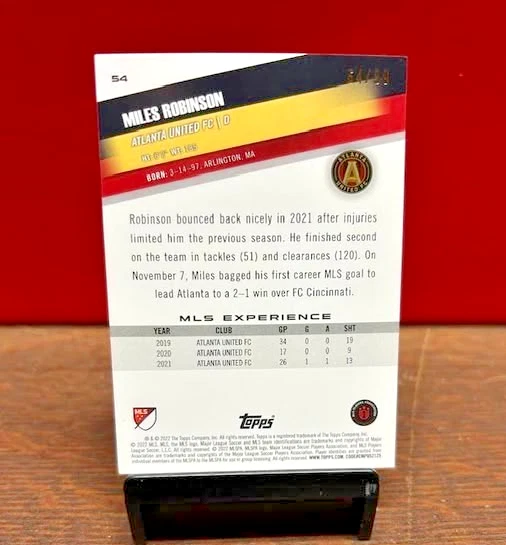 2022 Topps MLS Soccer MILES ROBINSON Atlanta United FC #54  /99 - Image 2 of 2