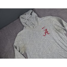 Nike Alabama Crimson Tide Dri-FIT Hoodie Mens Large Gray Heathered Training Tee