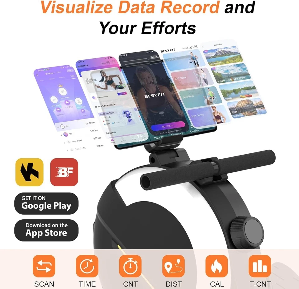 Máquina de remo de fila magnética remo 16 niveles cardio gimnasio en casa equipo de ejercicio Foto 4 de 4