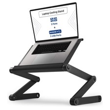 WorkEZ Executive Laptop Cooling Stand, Adjustable Desk for Bed, Foldable with...