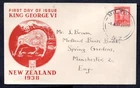 New Zealand - 1938 KGVI 1d Definitive First Day Cover