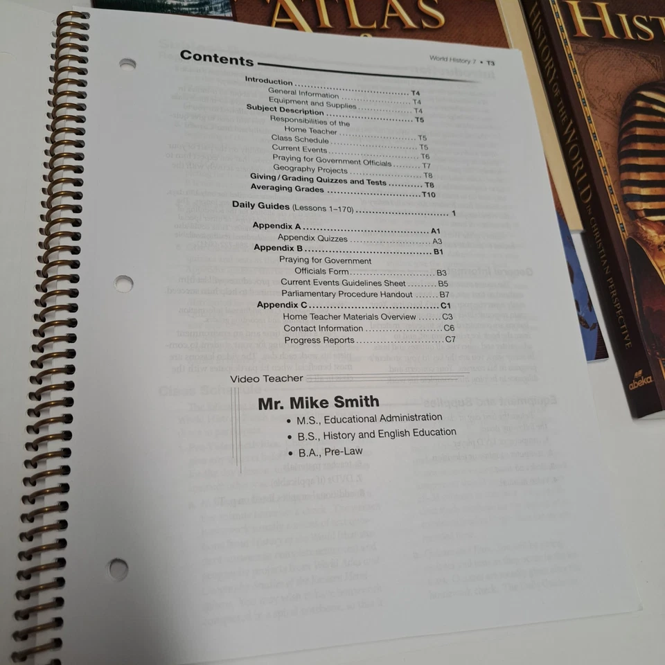 Abeka 7th History of The World + Atlas Geography Studies (5) books SUPER NICE - Image 3 of 4