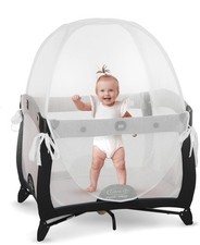 KinderSense Pack N Play Safety Tent Crib Net, Great Condition With Carrying Bag