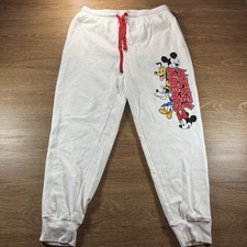Disney Mickey  Friends Jogger Pants Youth XL 15-17 White Sweatpants Lounge