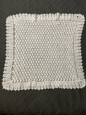 Very Soft Handmade White Baby Blanket 26 1/2 X 26 1/2 Inches