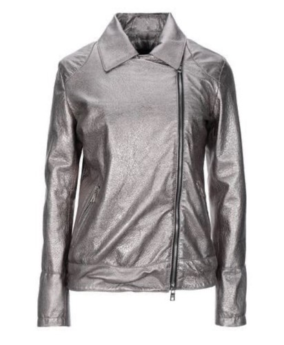Giorgio Brato jacket in gray/silver metal patina leather men's size 44IT (S) 