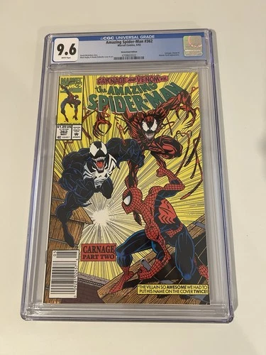 Marvel Comics Amazing Spider-Man #362 CGC 9.6 Carnage Part Two 1992 Newstand