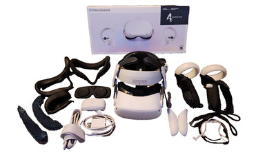 Meta Quest 2 128GB VR Headset + BOBOVR M2 PRO Head Strap (Bundle)