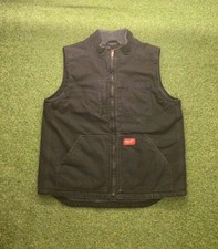 Milwaukee Heavy Duty Canvas Sherpa Lined Black Canvas Vest Mens XL Outdoors Work