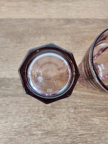2er Set Libbey Glass Company Gibraltar Rosa/Pflaume 5" Becher Kühler Gläser - Bild 3 von 3