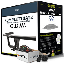 Für VW Bora Limousine Typ 1J2 Anhängerkupplung starr +eSatz 13pol uni 98- NEU