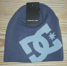 MENS DC SHOES STEEL BLUE BEANIE HAT CAP ONE SIZE